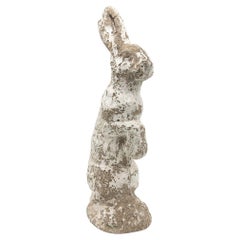 White Painted Reconstituted Stone Bunny, Rabbit, or Hare Garden Ornament, France