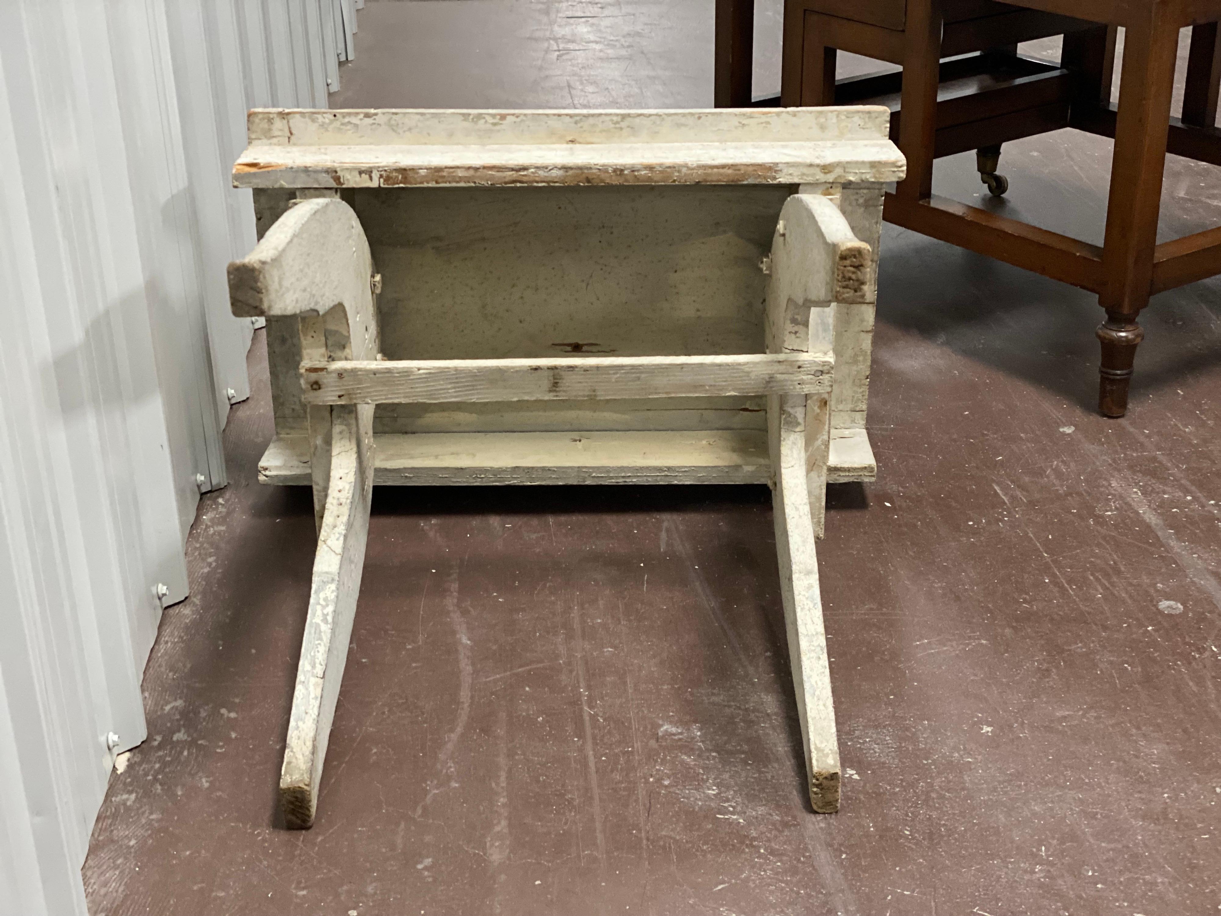 white rustic side table