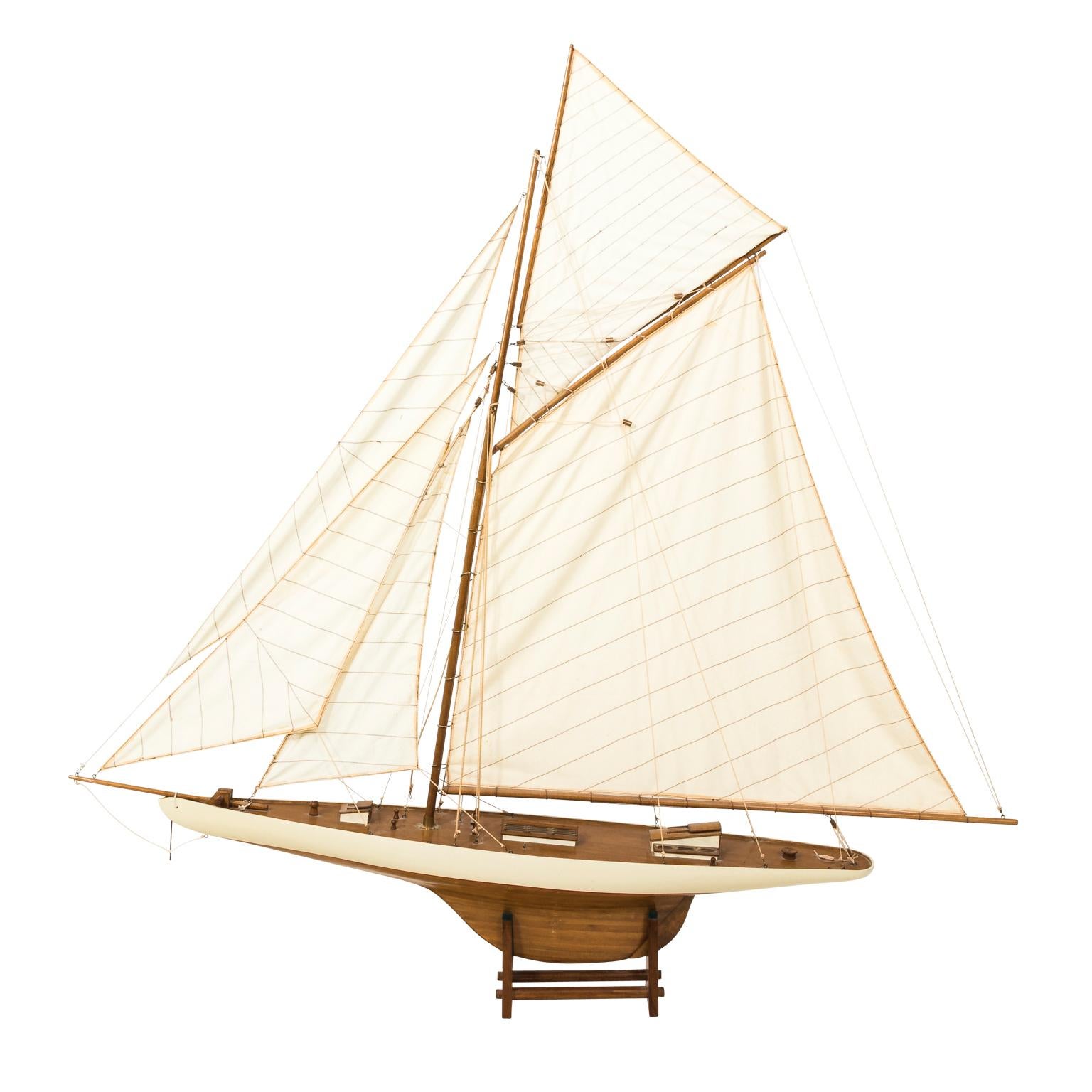 White Painted Sailboat Model