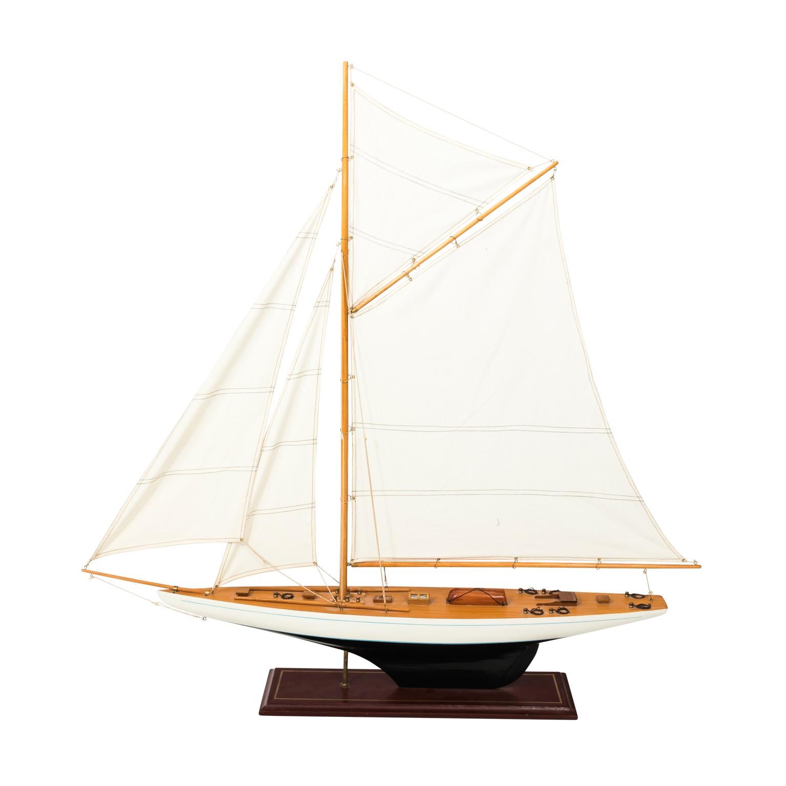 White Painted Sailboat Model