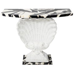 White Painted Scallop Shell Console