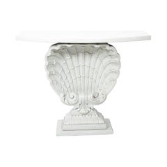 White Painted Scallop Shell Console