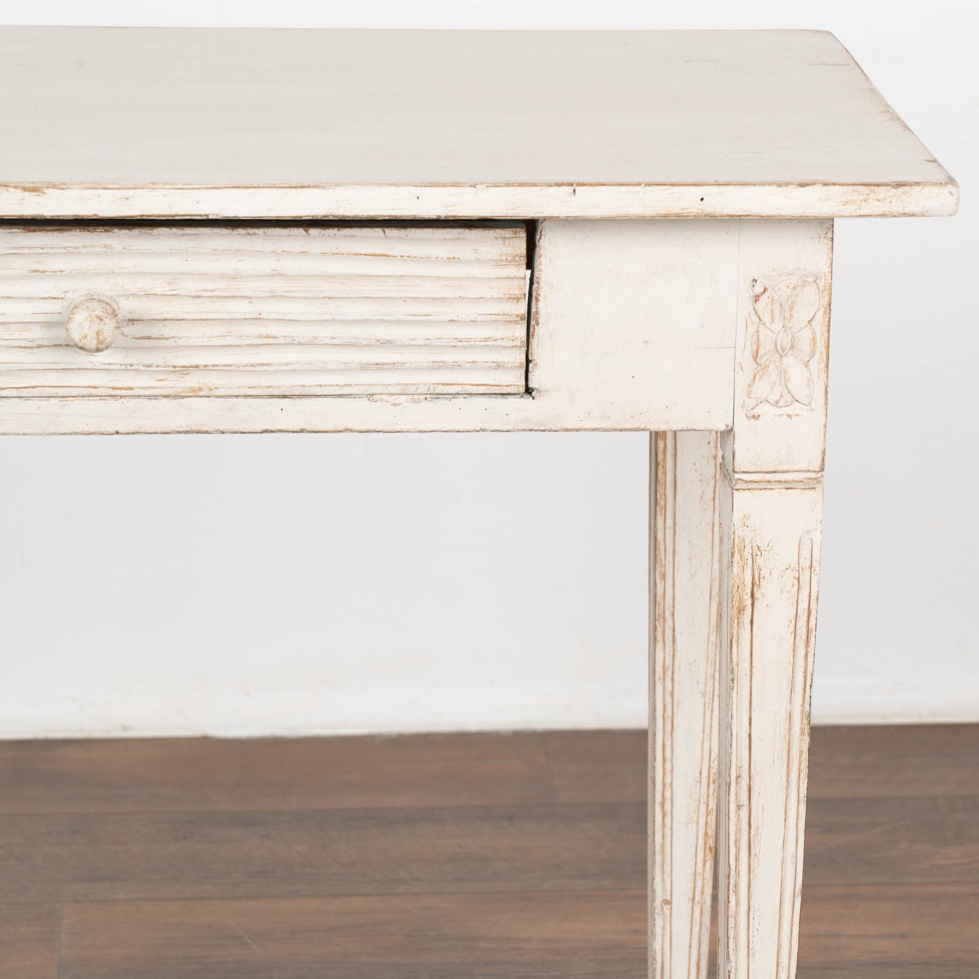 White Painted Side Table With Single Drawer, Sweden circa 1860-80 For Sale 1