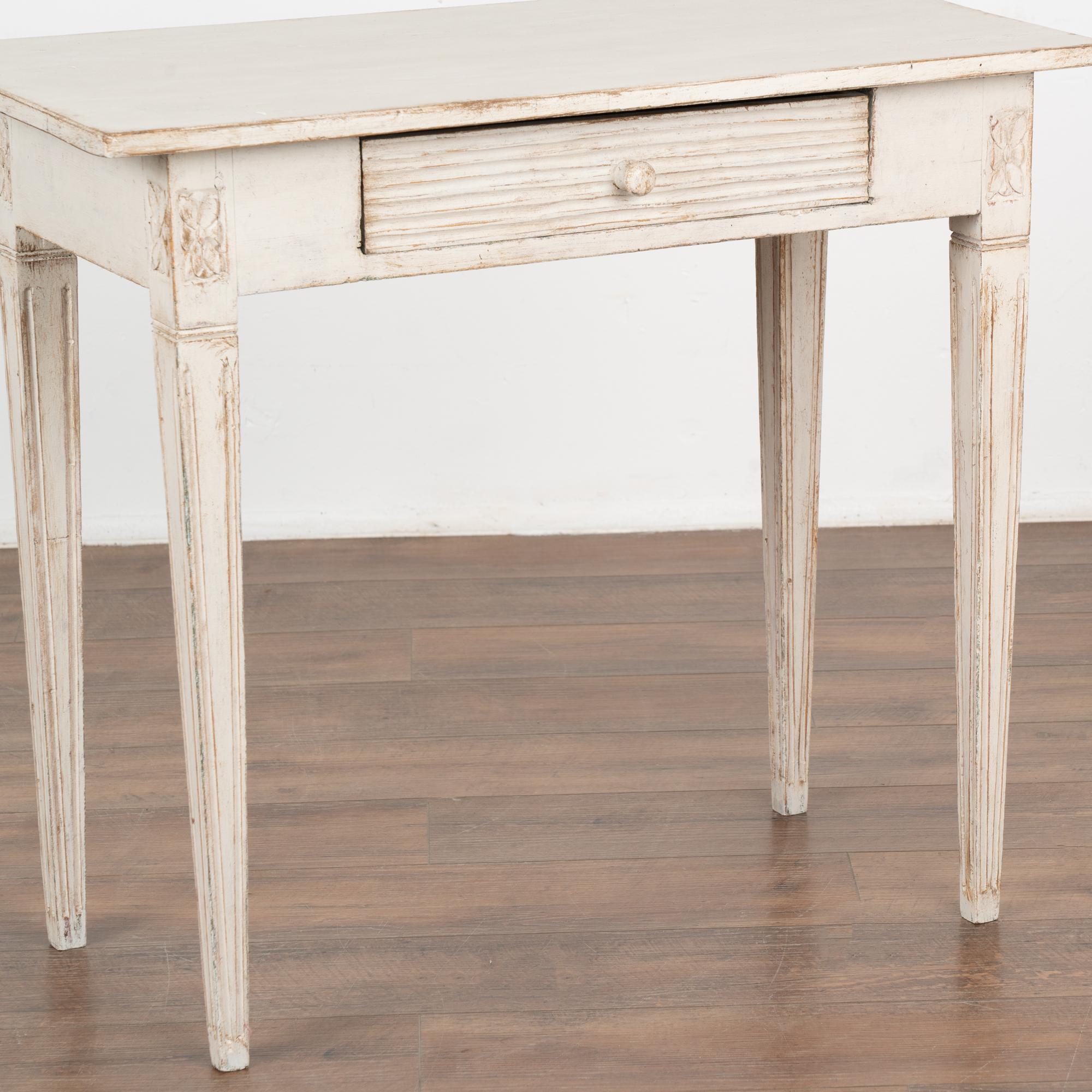 White Painted Side Table With Single Drawer, Sweden circa 1860-80 For Sale 2