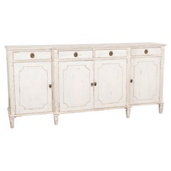 Vintage White Painted Sideboard Buffet, Sweden circa 1920