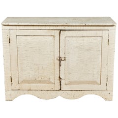 White Painted Sideboard Pillowed Doors and Scalloped Base 