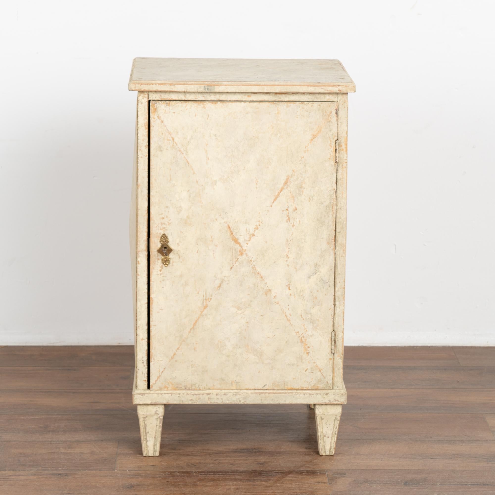 Swedish White Painted Small Cabinet or Sheet Music Cabinet, Sweden circa 1860-80 For Sale