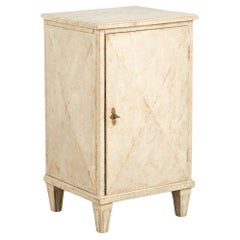 Used White Painted Small Cabinet or Sheet Music Cabinet, Sweden circa 1860-80