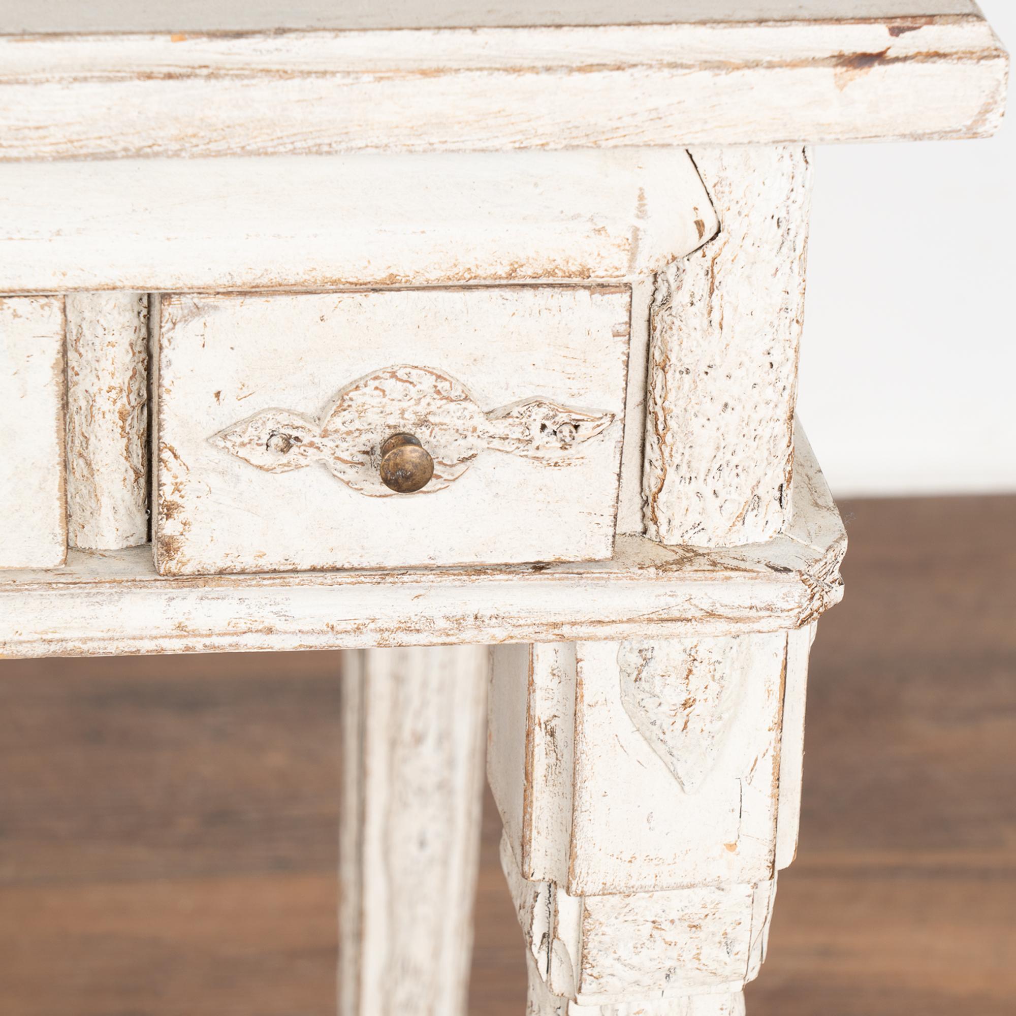 White Painted Small Side Table With Three Drawers, Sweden circa 1890 For Sale 5