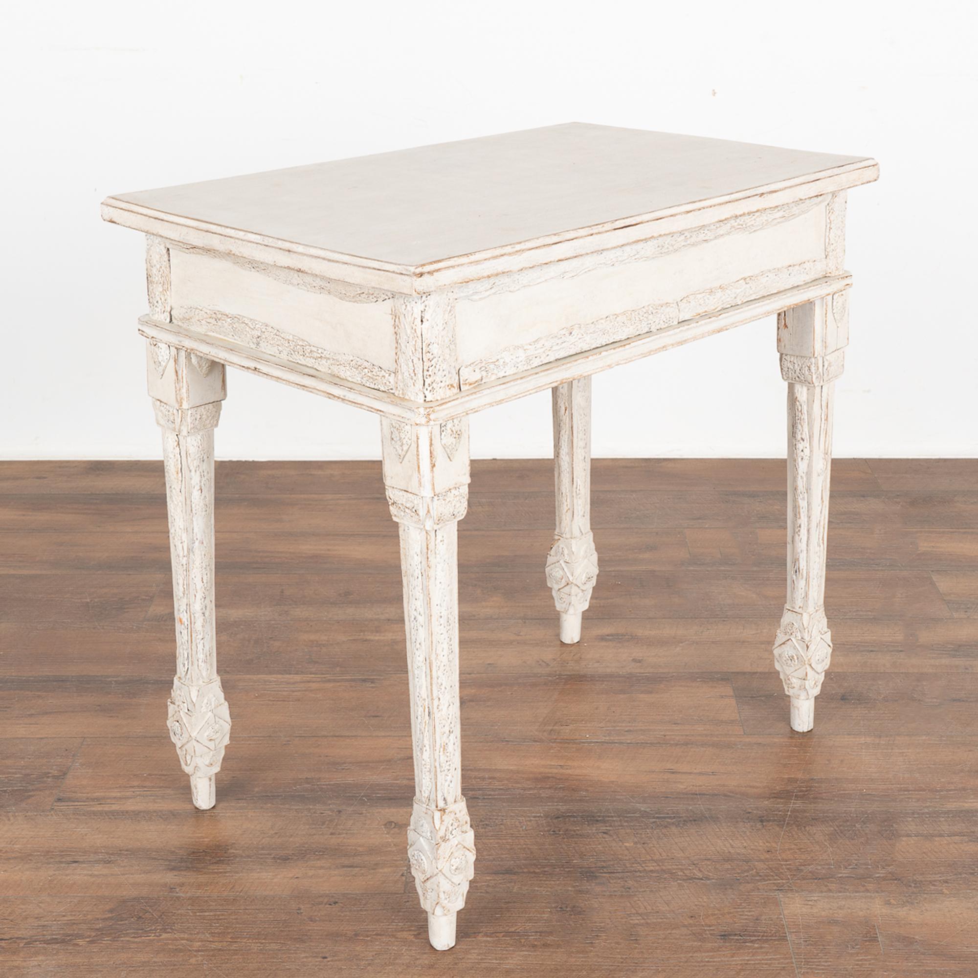 White Painted Small Side Table With Three Drawers, Sweden circa 1890 For Sale 6