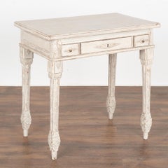 White Painted Small Side Table With Three Drawers, Sweden circa 1890