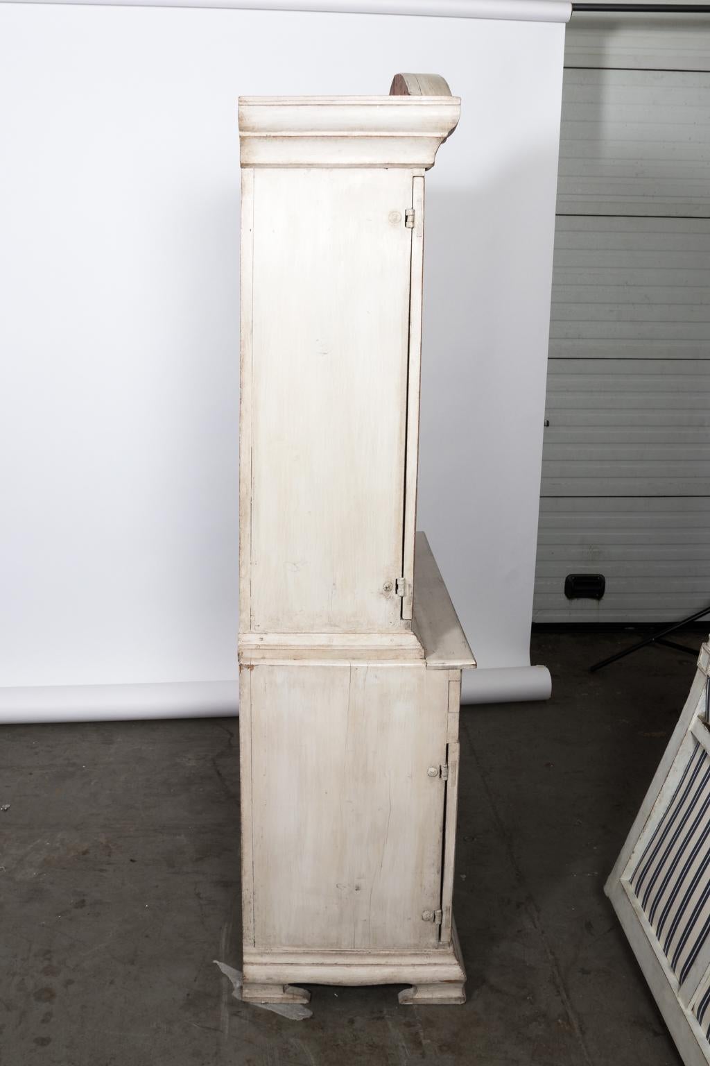 White Painted Swedish Baroque Cupboard For Sale 4
