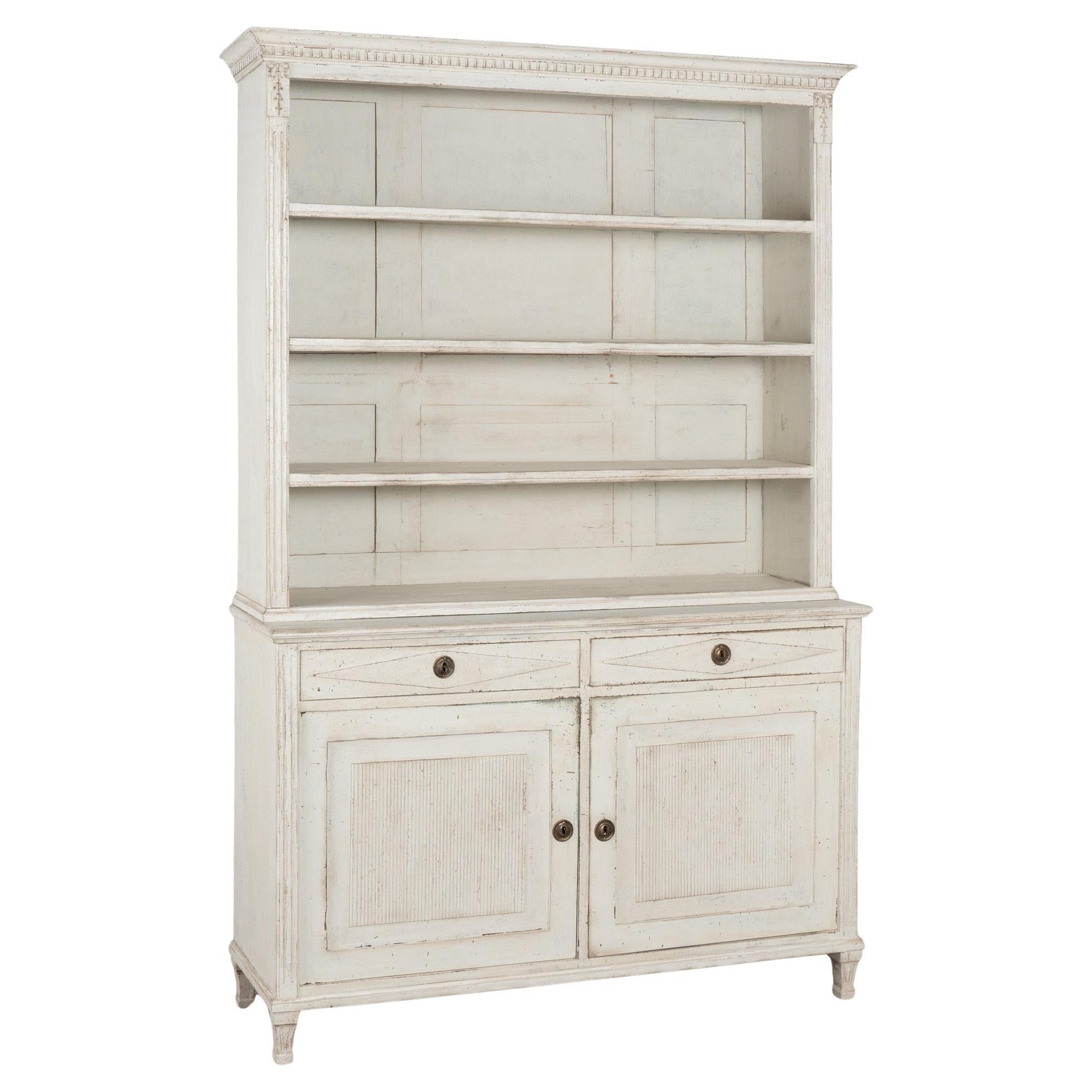 Vitrina librería sueca pintada de blanco, hacia 1840-60