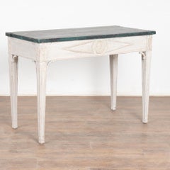 White Painted Swedish Gustavian 19th Century Side Table Console