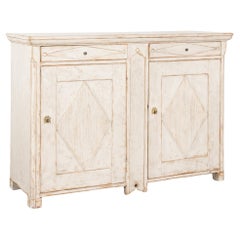 Antique White Painted Swedish Gustavian Sideboard Buffet, circa 1840-60