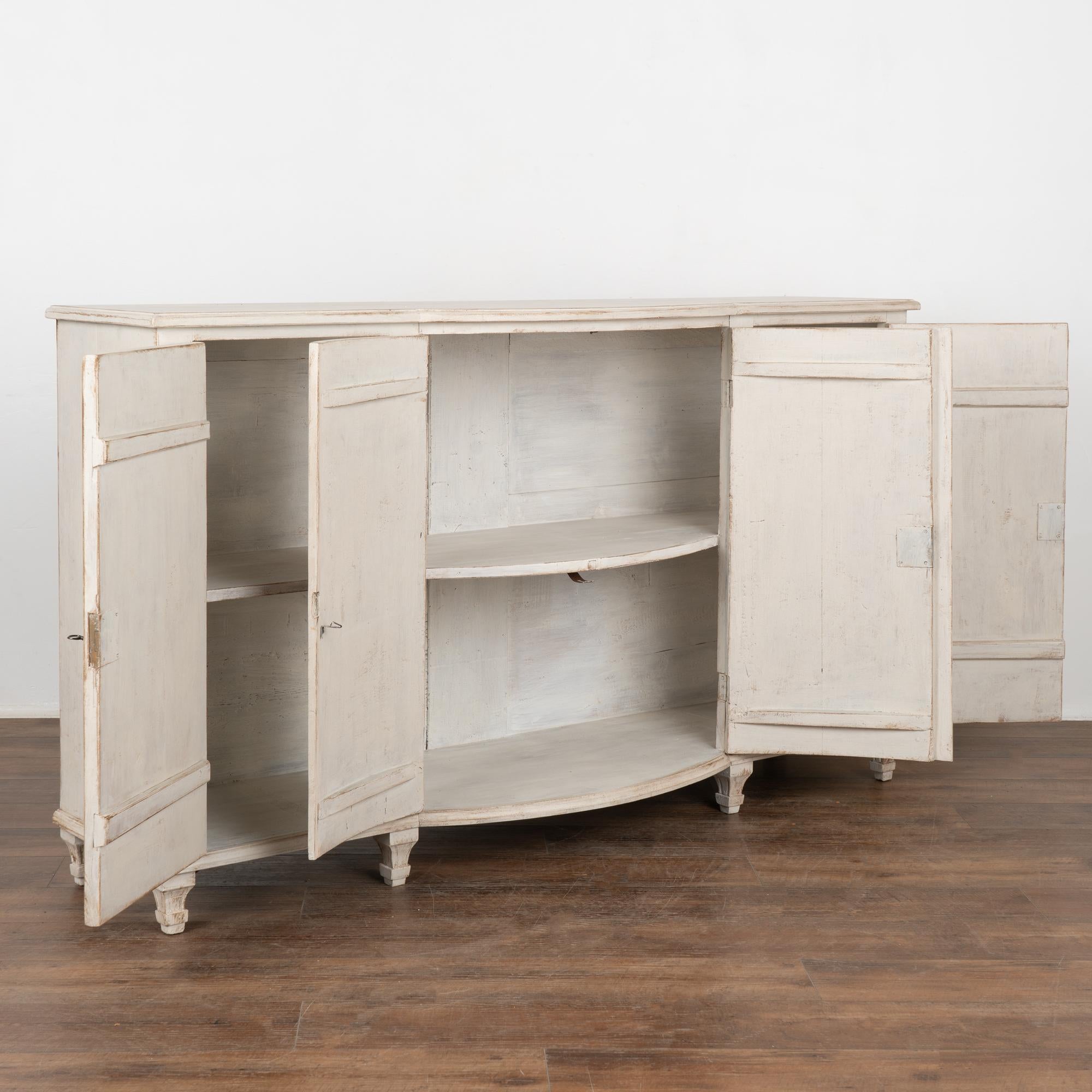 Gustavian White Painted Swedish Sideboard Buffet, circa 1880 For Sale