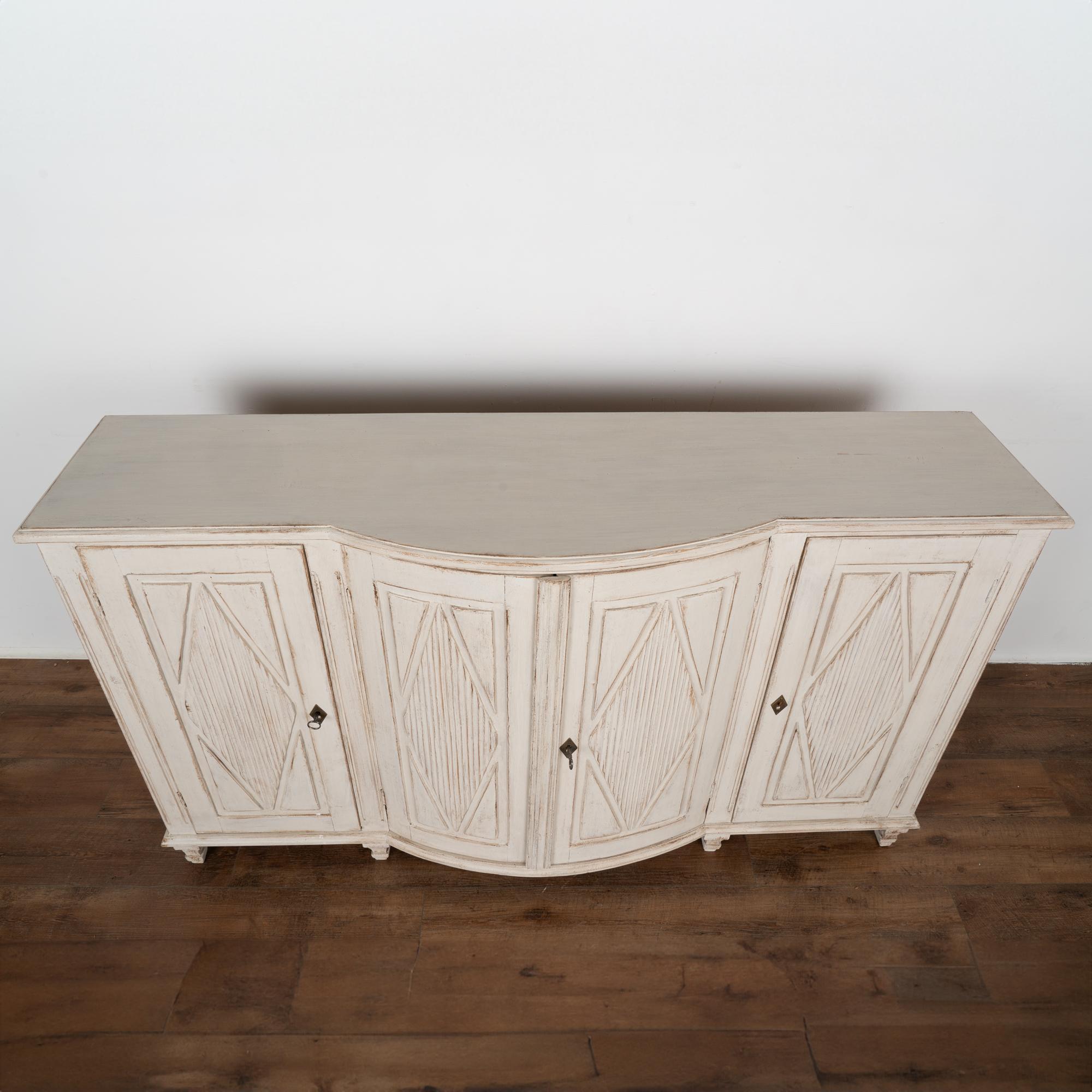 19th Century White Painted Swedish Sideboard Buffet, circa 1880 For Sale