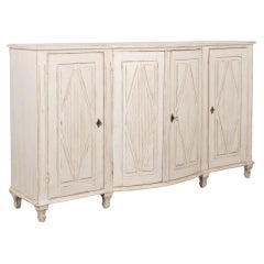 Used White Painted Swedish Sideboard Buffet, circa 1880