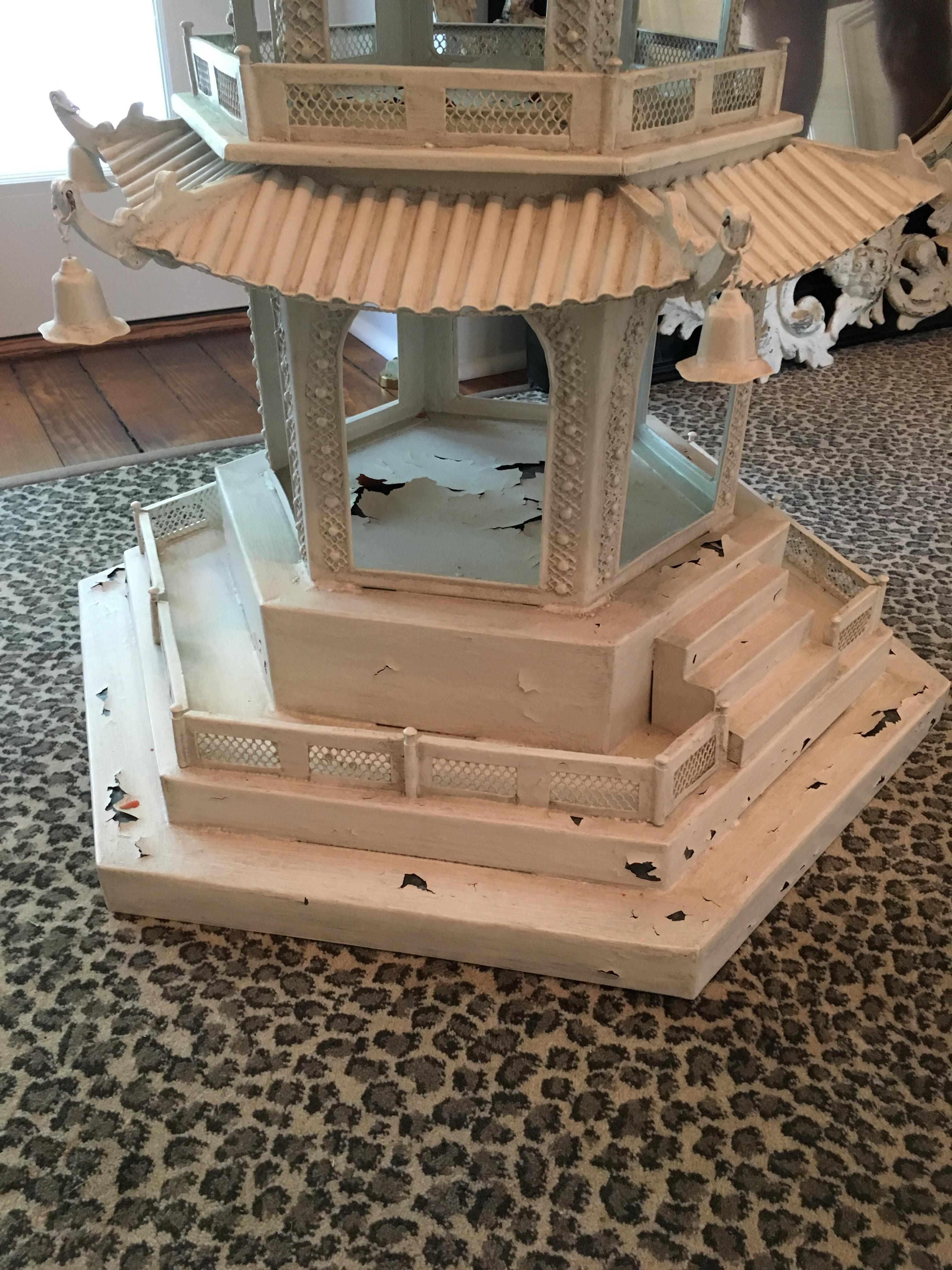 White Painted Tole Seven-Tier Chinese Pagoda 5
