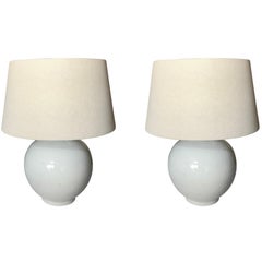 White Pair of Lamps, China, Contemporary