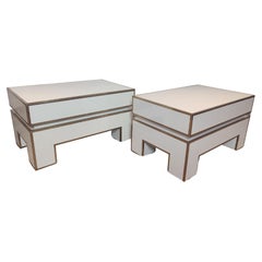 Vintage White Pair of Night Stands from "Alain Delon" for Maison Jansen"