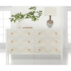 White Palm Six Drawer Dresser