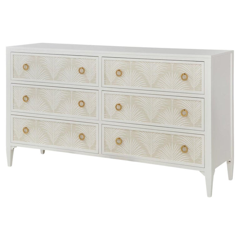 White Palm Six Drawer Dresser For Sale at 1stDibs