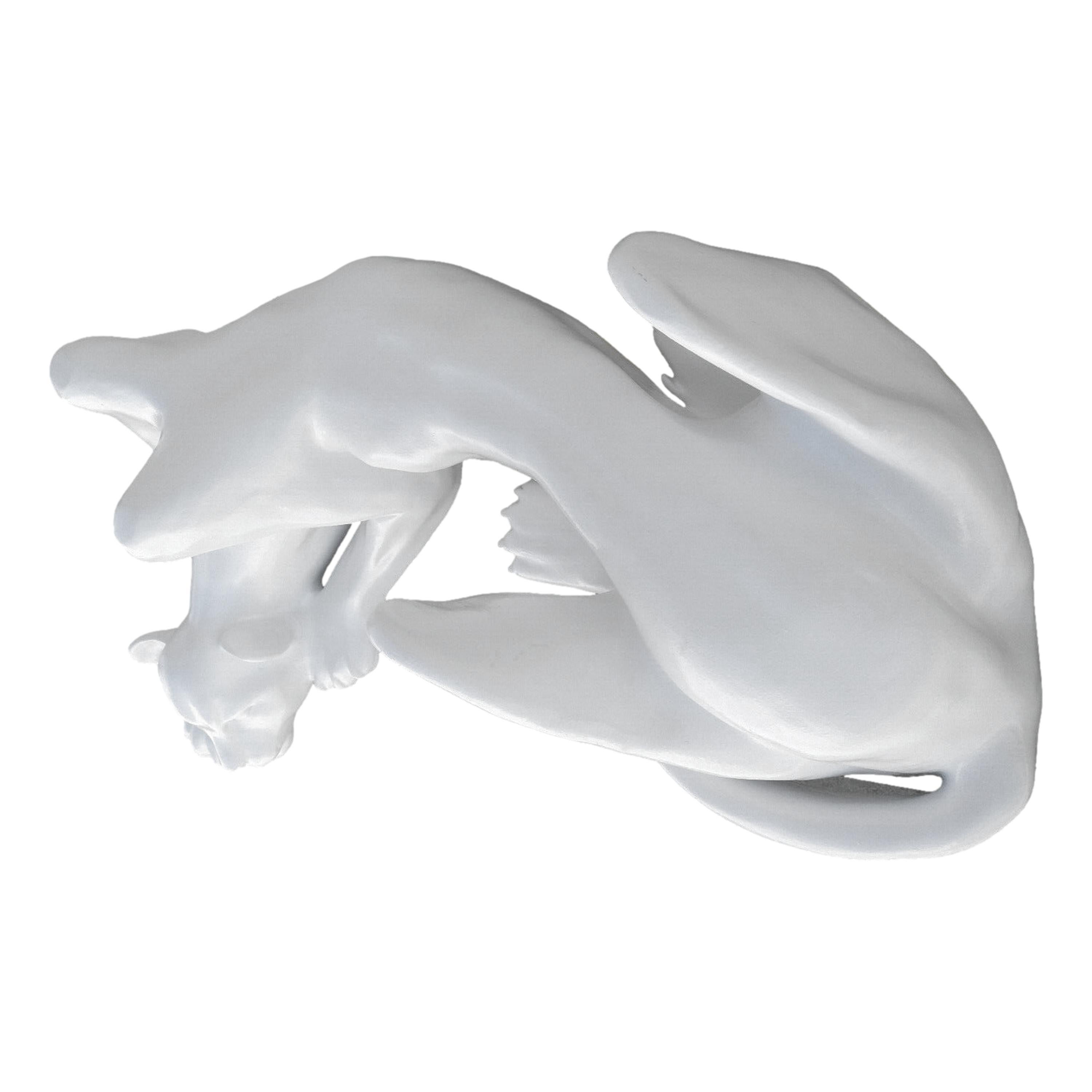 Large White Panther Coffee Table Base or Sculpture, 1960s 1