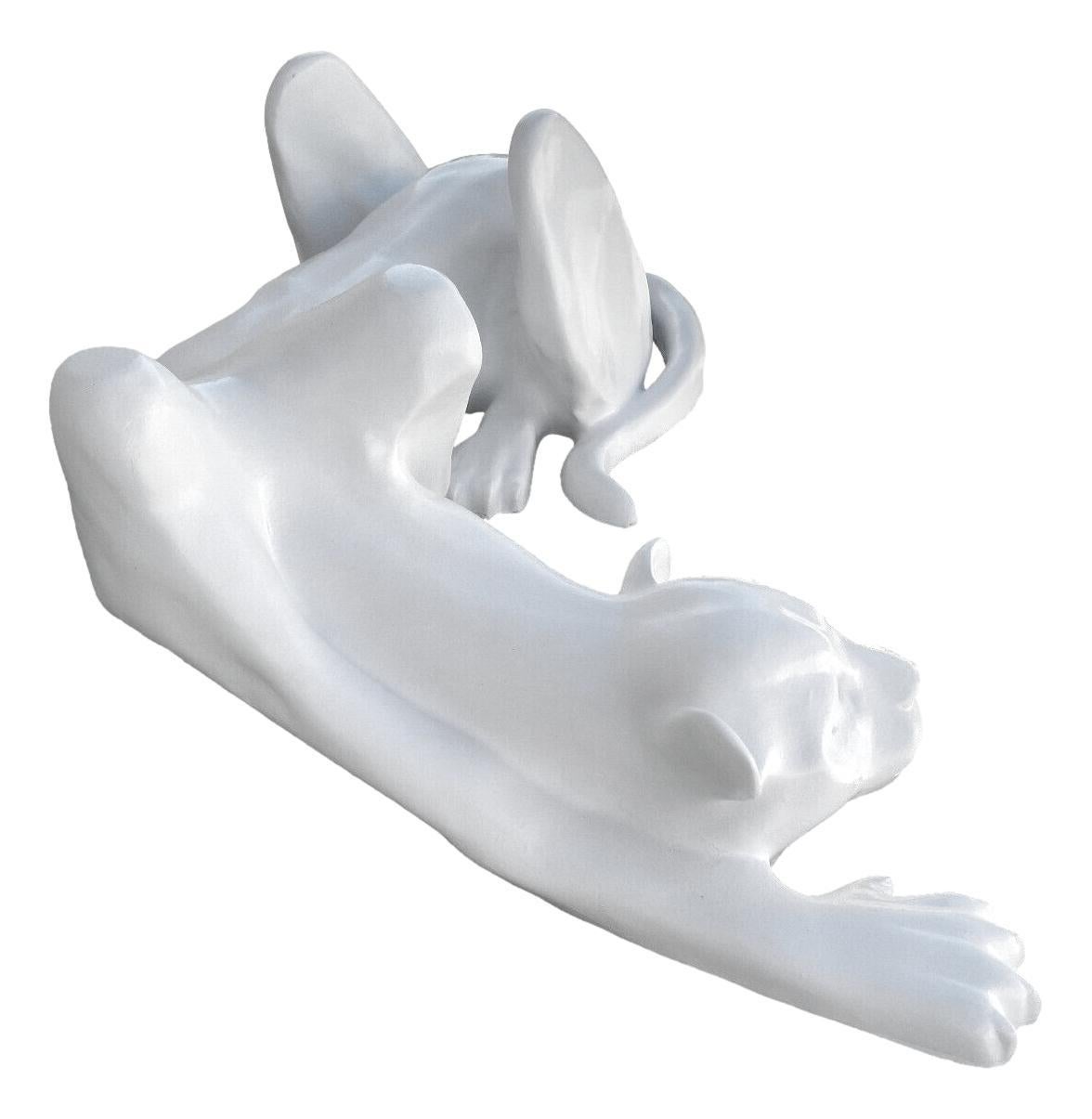 Large White Panther Coffee Table Base or Sculpture, 1960s 2