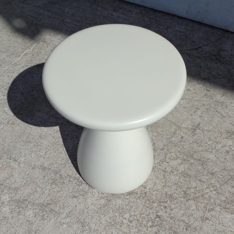 Molded White Panton Chair by Verner Panton for Vitra with Side Stool For Sale