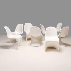 White Panton Chairs by Verner Panton for Vitra, Set of 8