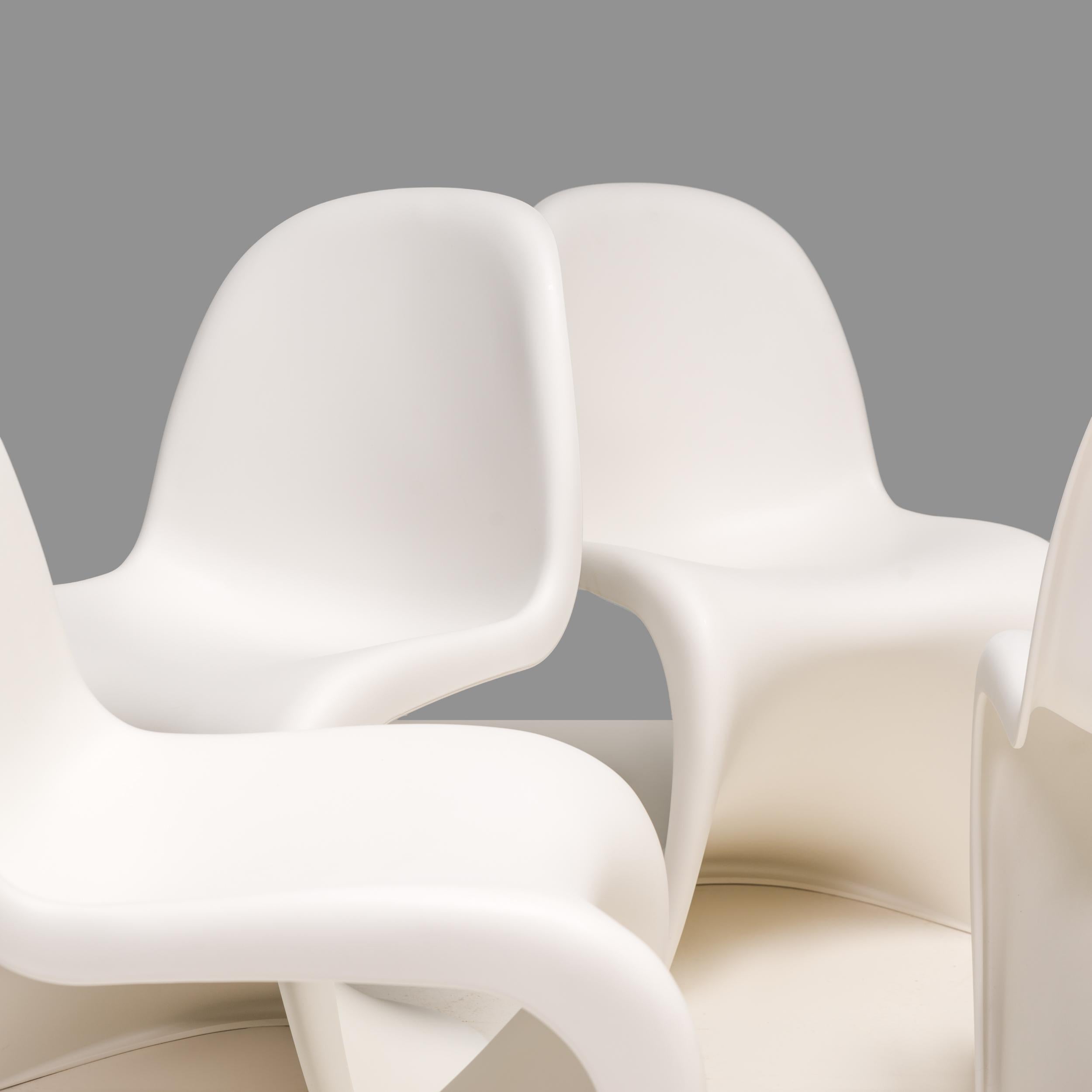 White Panton Chairs by Verner Panton for Vitra, Set of 8 1