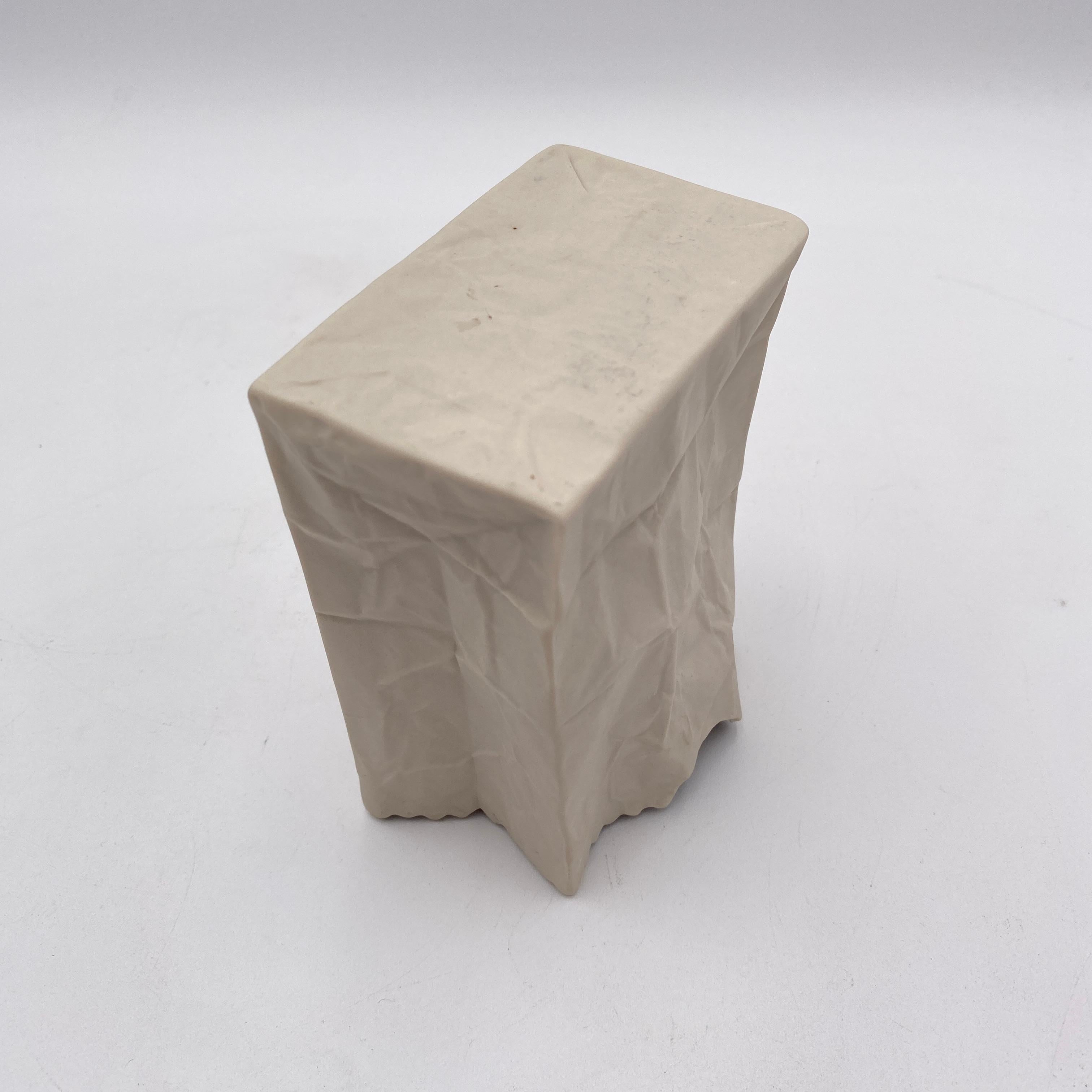 Jarrón blanco para bolsas de papel by Ceramic Illusions California Años 70 en venta 5