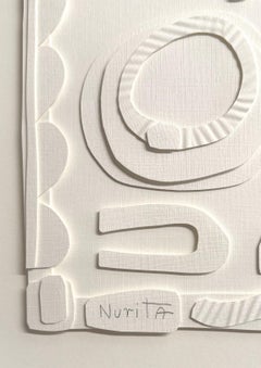 White Paper Collage By American Artist Nurit Amdur, U.S.A., Contemporary