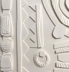 White Paper Collage By American Artist Nurit Amdur, U.S.A., Contemporary