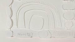 White Paper Collage By American Artist Nurit Amdur, U.S.A., Contemporary