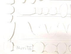 White Paper Collage By American Artist Nurit Amdur, U.S.A., Contemporary