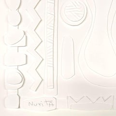 White Paper Collage By American Artist Nurit Amdur, U.S.A., Contemporary