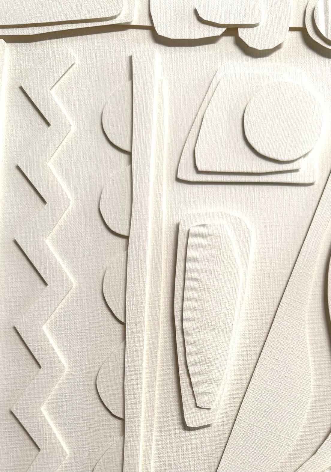 Collage de papel blanco de la artista estadounidense Nurit Amdur, EE.UU., Contemporáneo en Nuevo estado para la venta en New York, NY