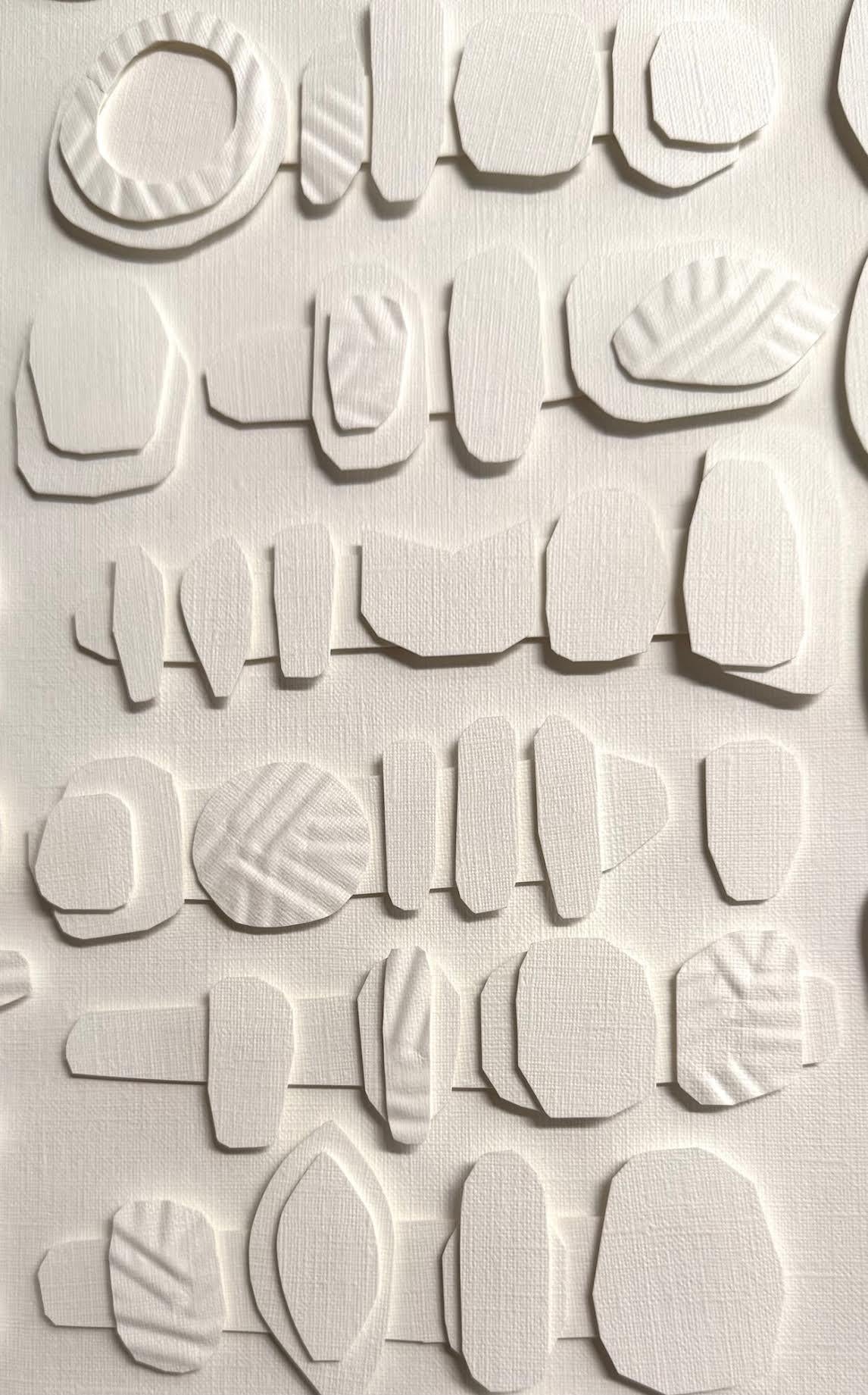 Collage sur papier blanc de l'Artistics Nurit Amdur, U.S.A., Contemporary Neuf - En vente à New York, NY