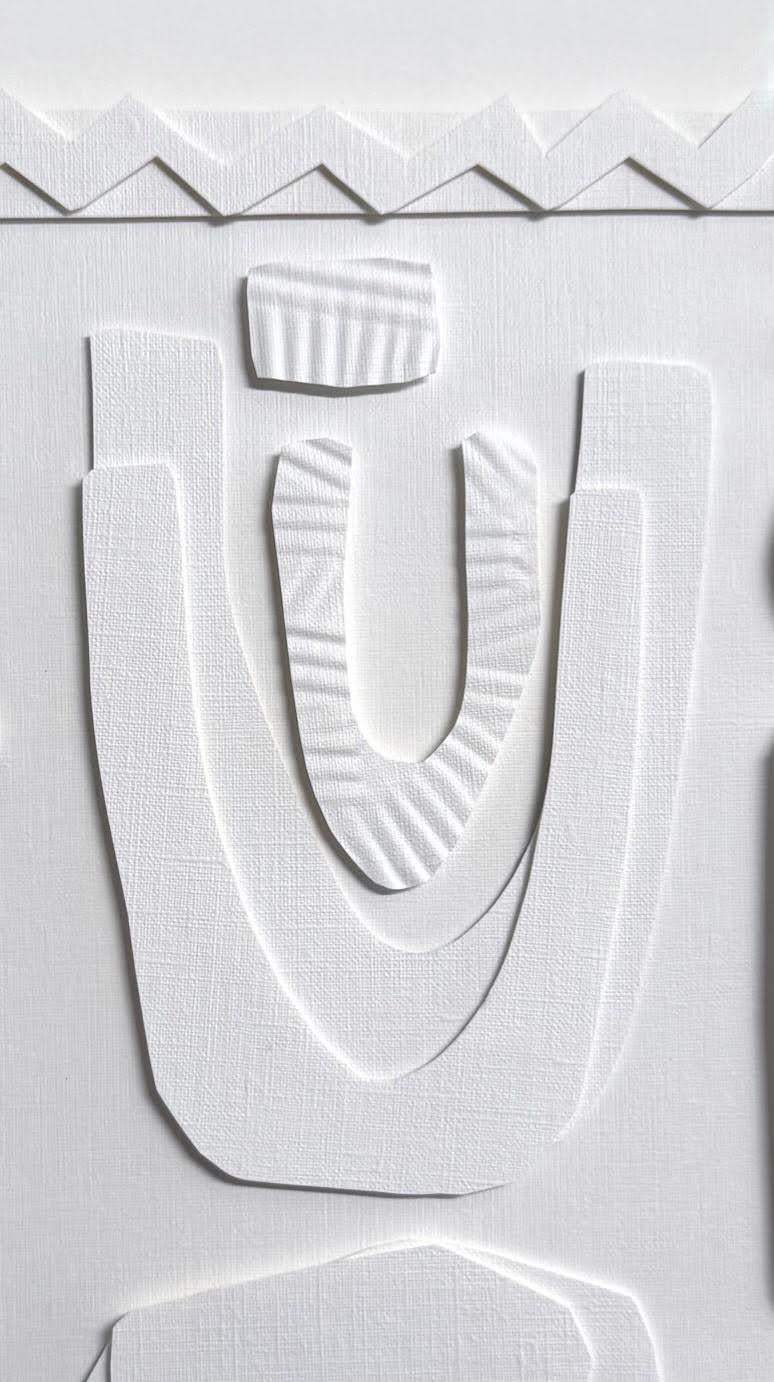 Collage sur papier blanc de l'Artistics Nurit Amdur, U.S.A., Contemporary Neuf - En vente à New York, NY