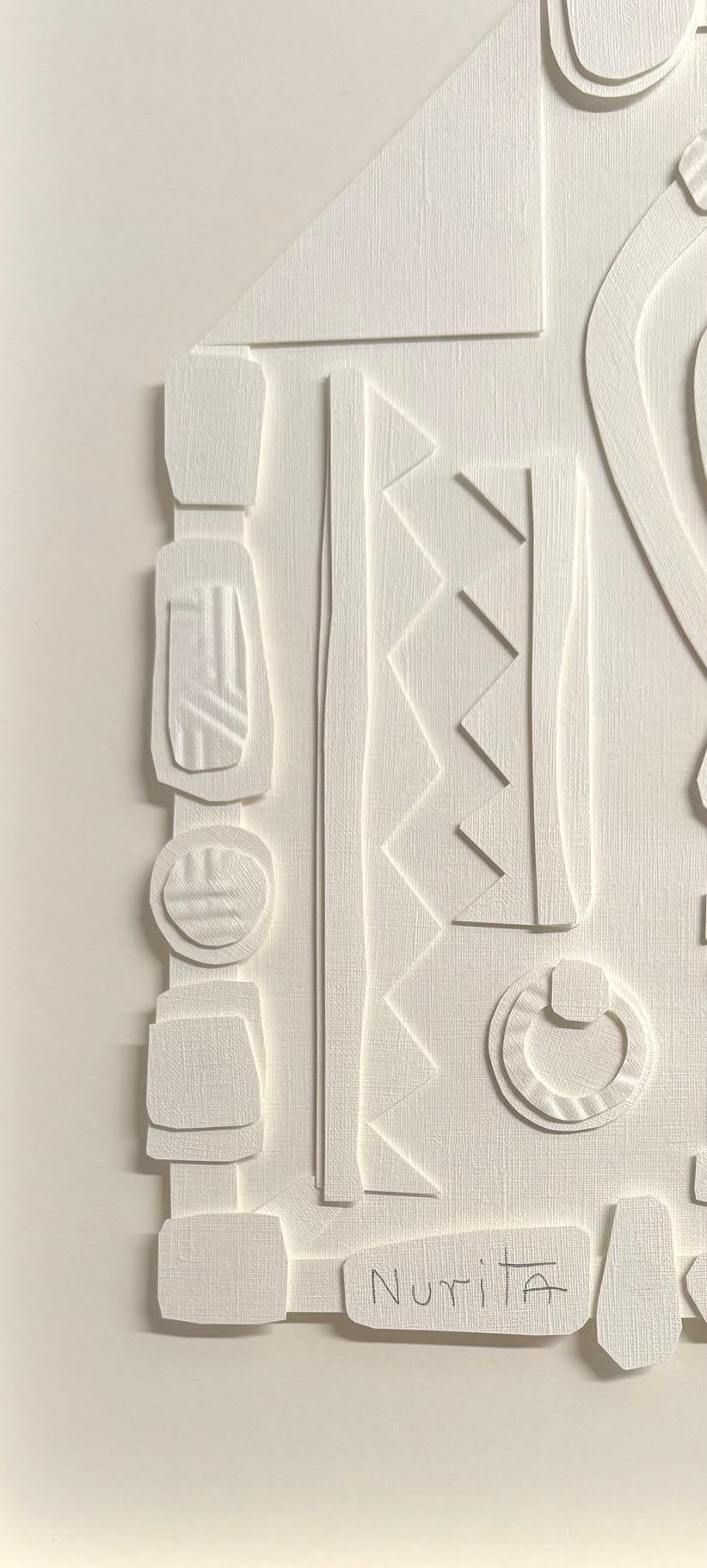 Collage sur papier blanc de l'Artistics Nurit Amdur, U.S.A., Contemporary Neuf - En vente à New York, NY