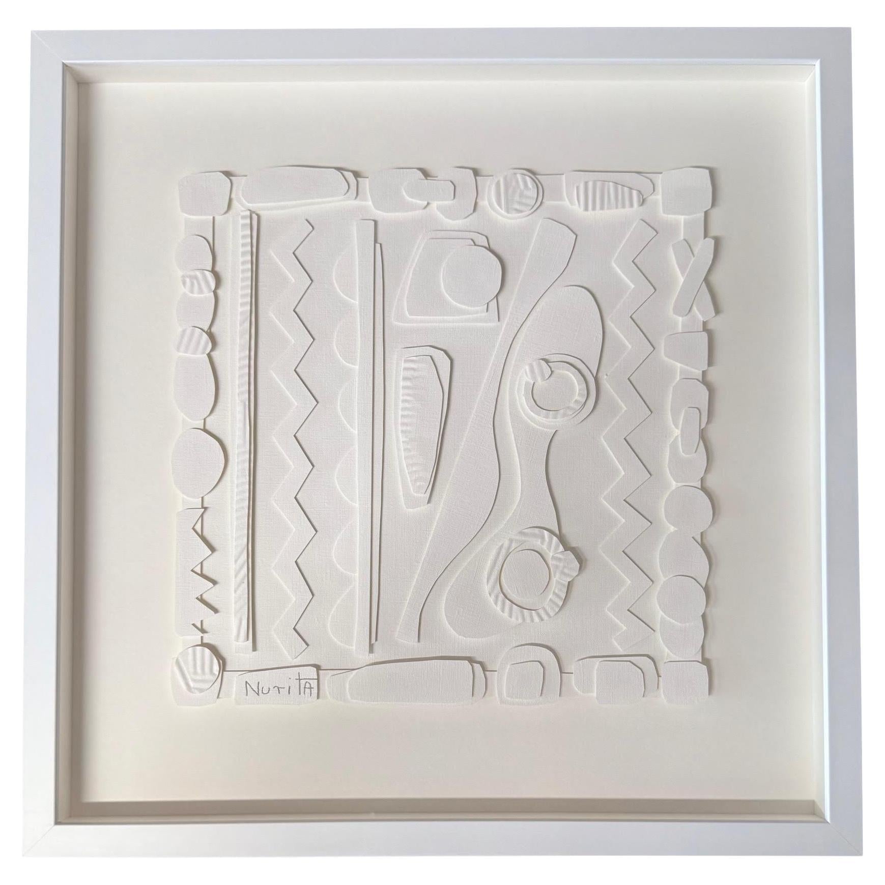 Collage sur papier blanc de l
Artistics Nurit Amdur, U.S.A., Contemporary