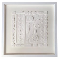 White Paper Collage By American Artist Nurit Amdur, U.S.A., Contemporary