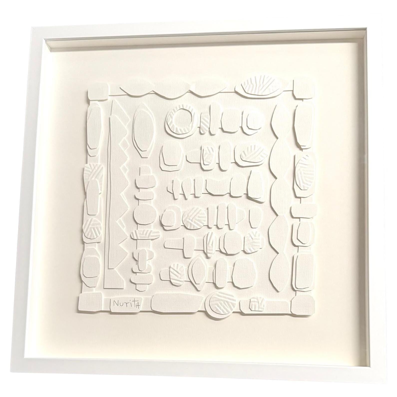 Collage sur papier blanc de l
Artistics Nurit Amdur, U.S.A., Contemporary en vente