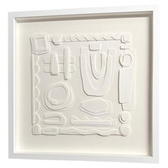 White Paper Collage By American Artist Nurit Amdur, U.S.A., Contemporary
