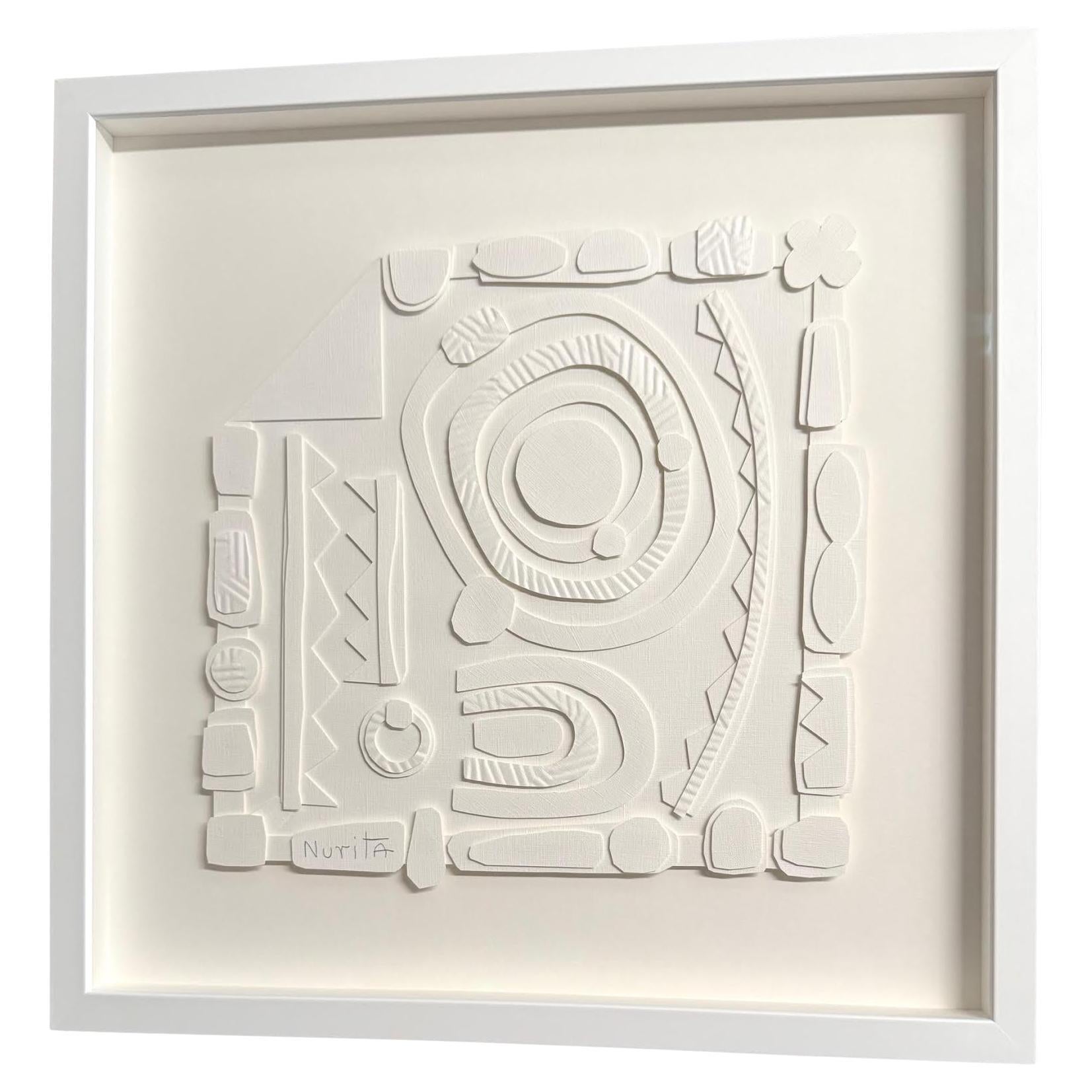 Collage sur papier blanc de l
Artistics Nurit Amdur, U.S.A., Contemporary