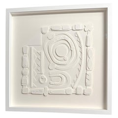 White Paper Collage By American Artist Nurit Amdur, U.S.A., Contemporary