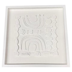 White Paper Collage By American Artist Nurit Amdur, U.S.A., Contemporary