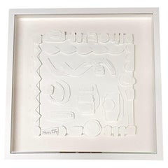 White Paper Collage By American Artist Nurit Amdur, U.S.A., Contemporary